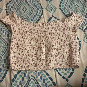 Flower strapless crop top